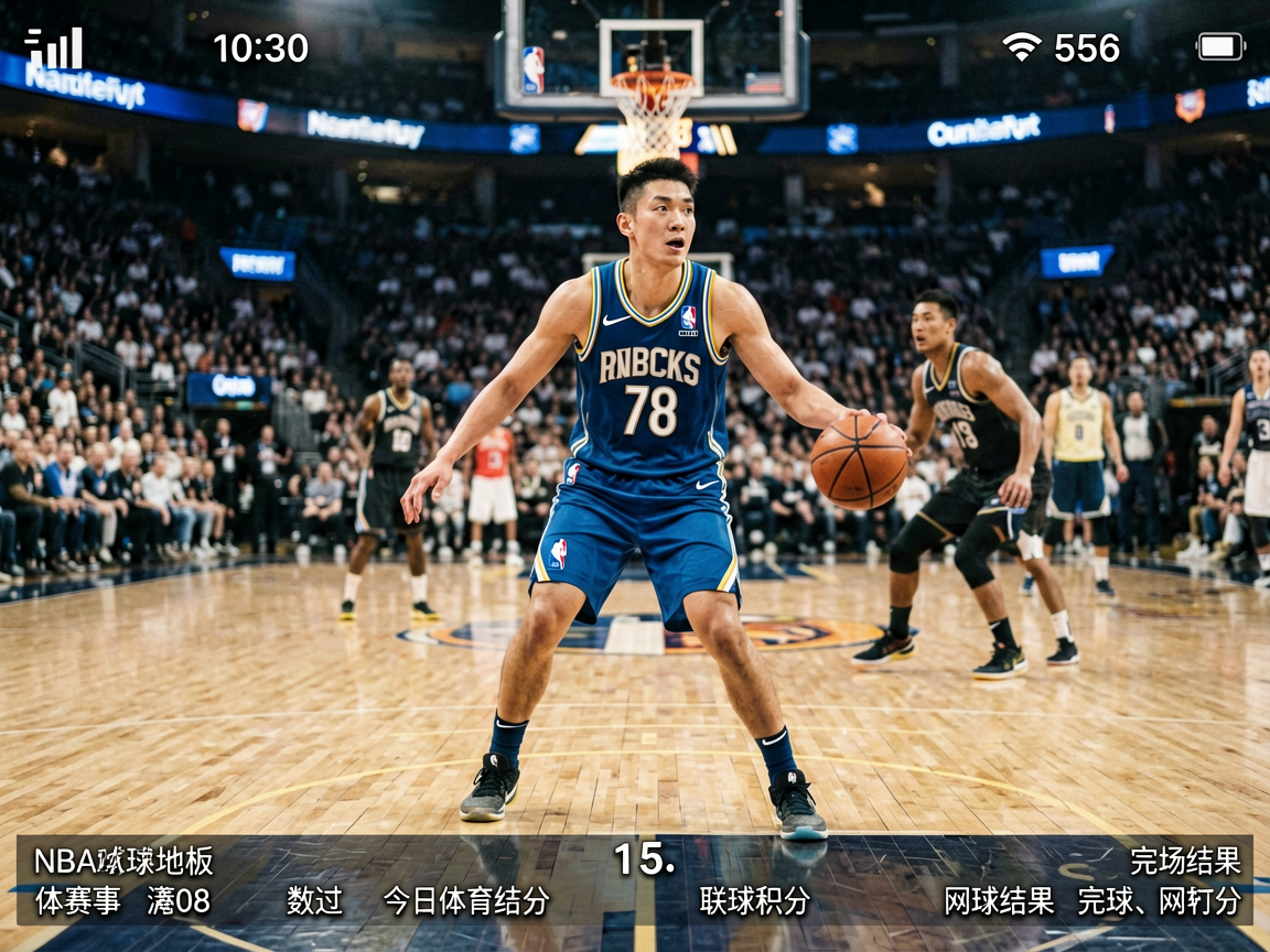NBA篮球比赛地板特写